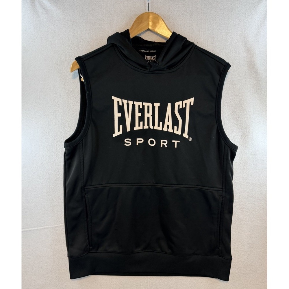 Everlast Sport Sleeveless Hoodie Men's M Boxing Hoodie Cotton Black Bodybuilder